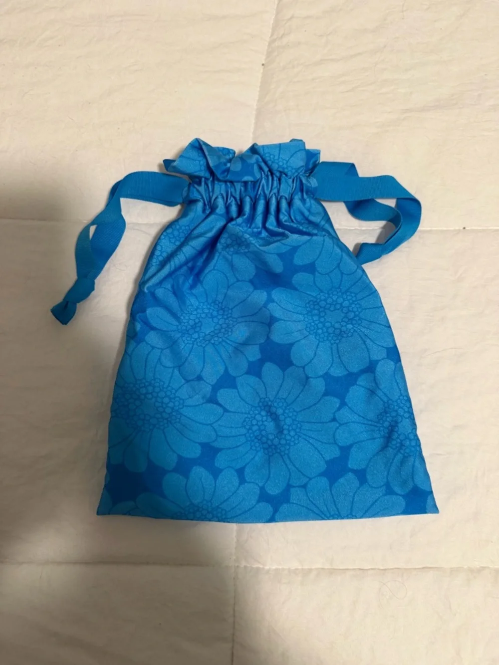 triangl swimwear rina ocean floral blue scoop neck bikini top